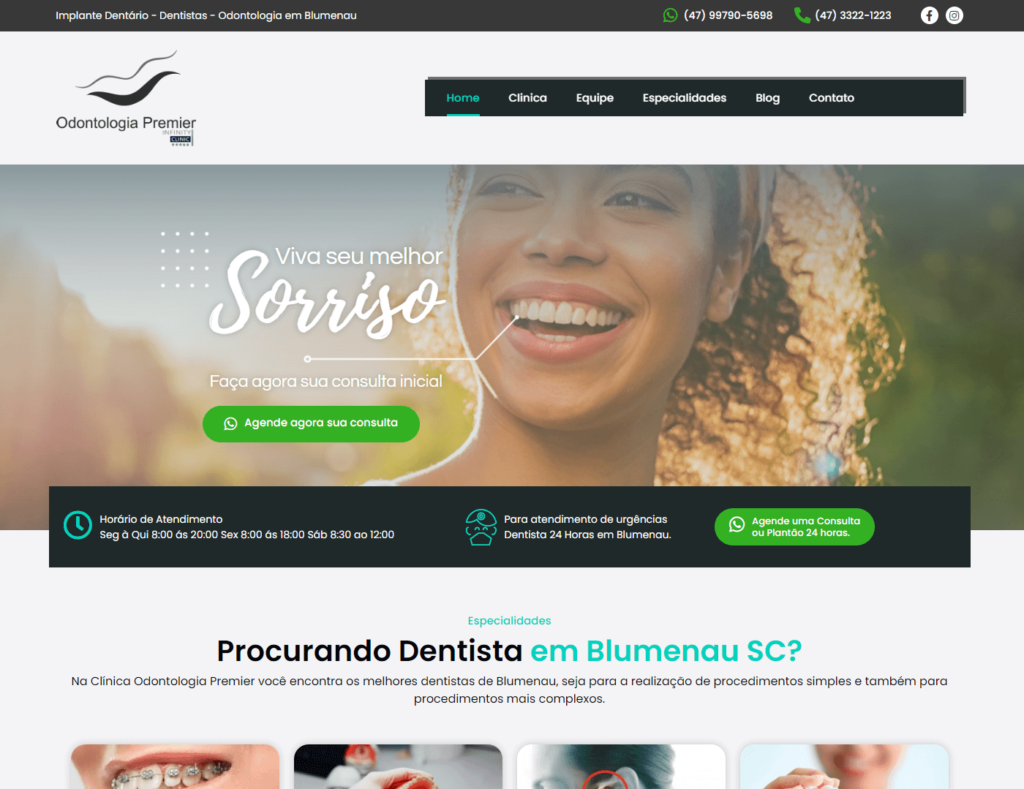 Criação de Sites Profissional para Dentista - Blumenau SC