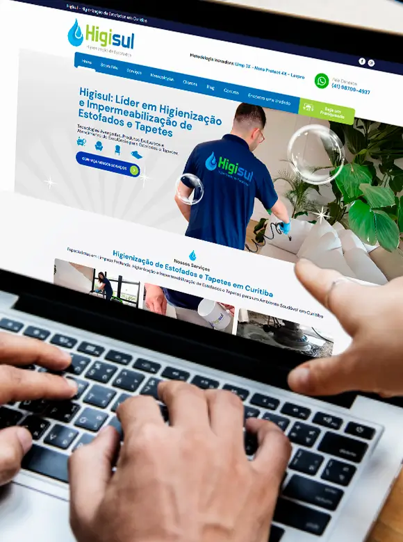 Criação de Site para Higienização de Tapetes e Estofados em Blumenau Higisul
