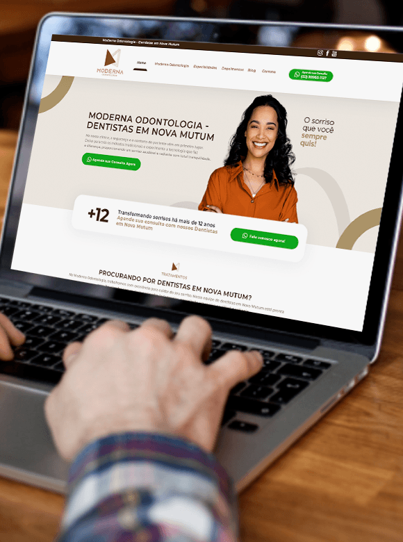 Moderna Odontologia MT Layout 100% personalizado e desenvolvido em WordPress