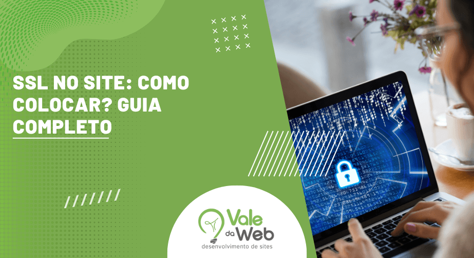 Capa do guia sobre SSL no site mostra um notebook com cadeado digital e o título sobre como instalar o certificado.